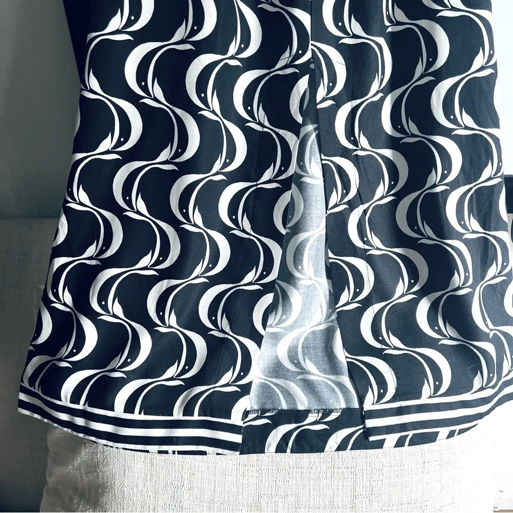 FARM Rio Brazil Copacabana Sidewalks Print Monochrome Midi Dress Size M (Medium) - Picture 14 of 16
